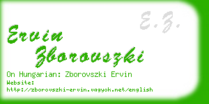 ervin zborovszki business card